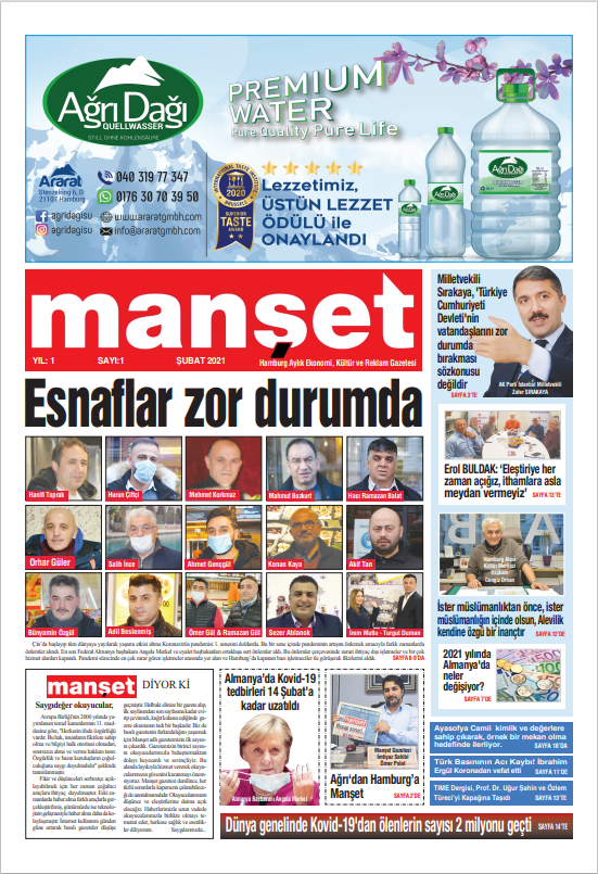 Hamburg Manset Gazetesi  - 05.02.2021 Manşeti - Deneme